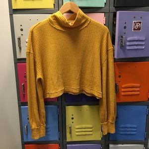 Free People Mustard Mid-drift Tunic, M